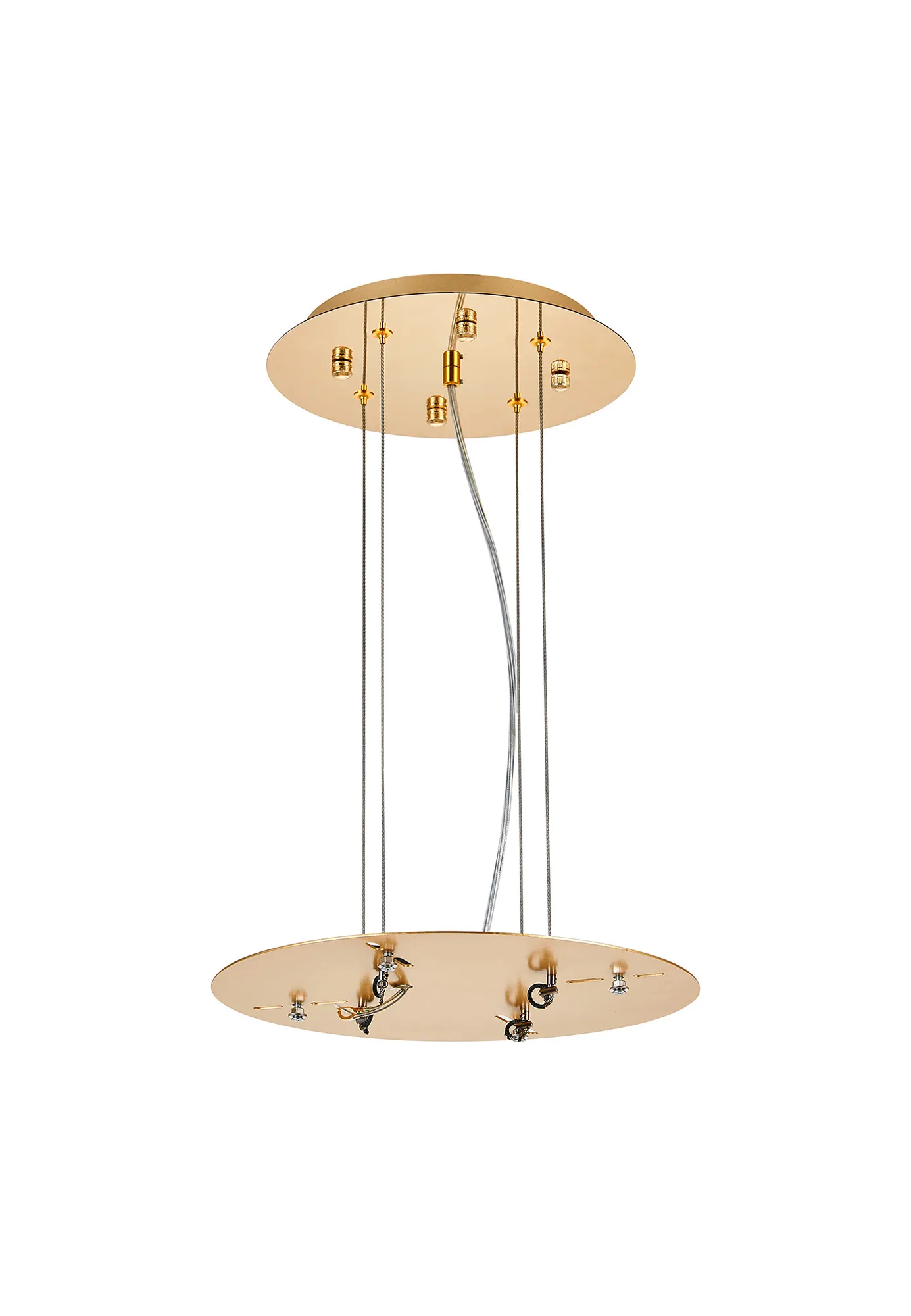 D0923FG/GO  Lowan 310mm, 3m Suspension Plate c/w Power Cable To Lower Flush Fittings, French & Painted Gold Max Load 20kg (ONLY TESTED FOR OUR RANGE OF PRODUCTS)